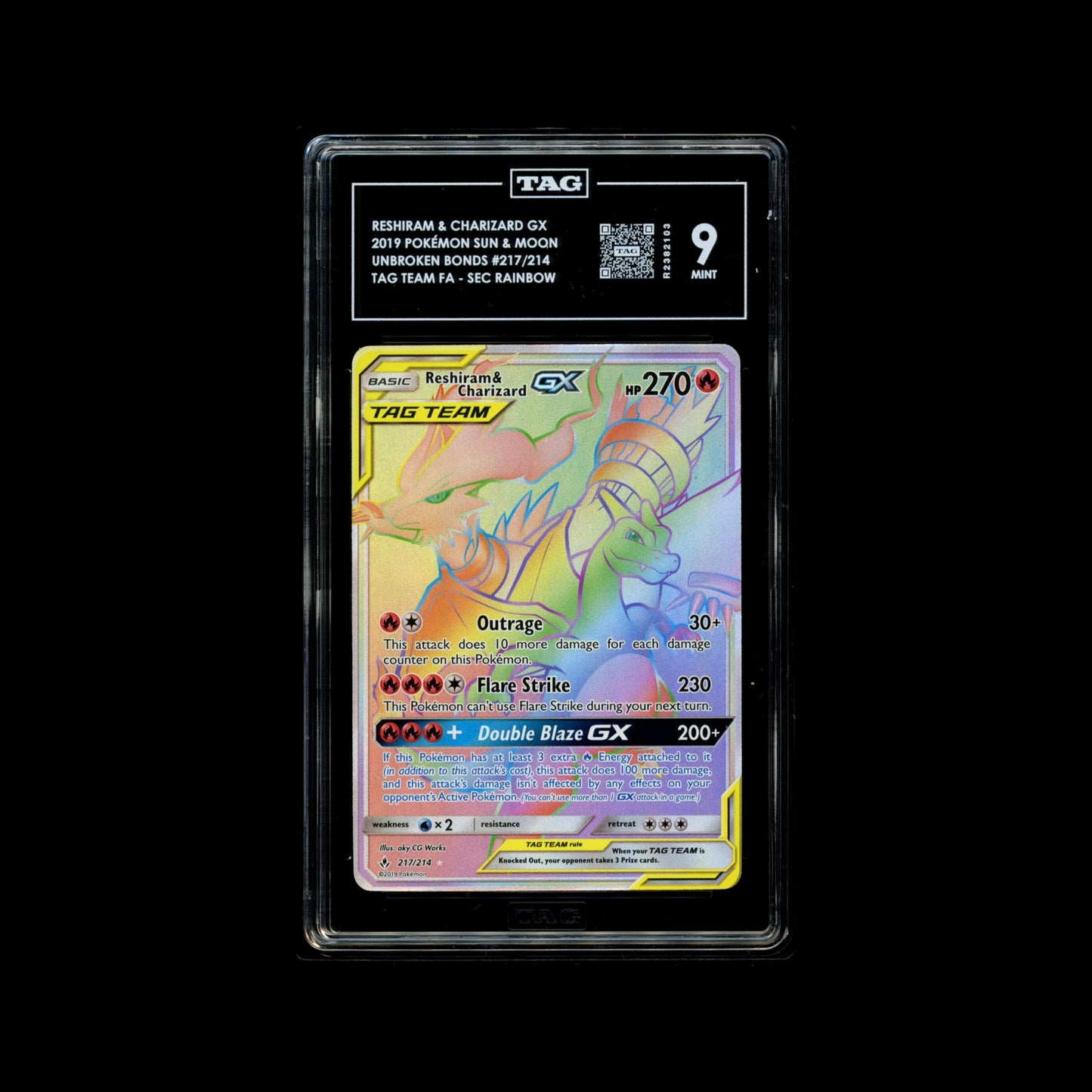 Reshiram & Charizard GX - UBB #217/214 - TAG 9