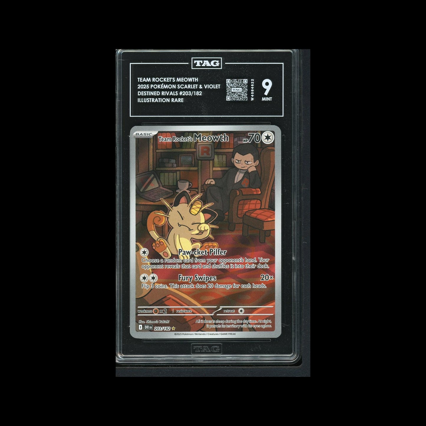 Team Rocket's Meowth - Destined Rivals 203/182 TAG 9