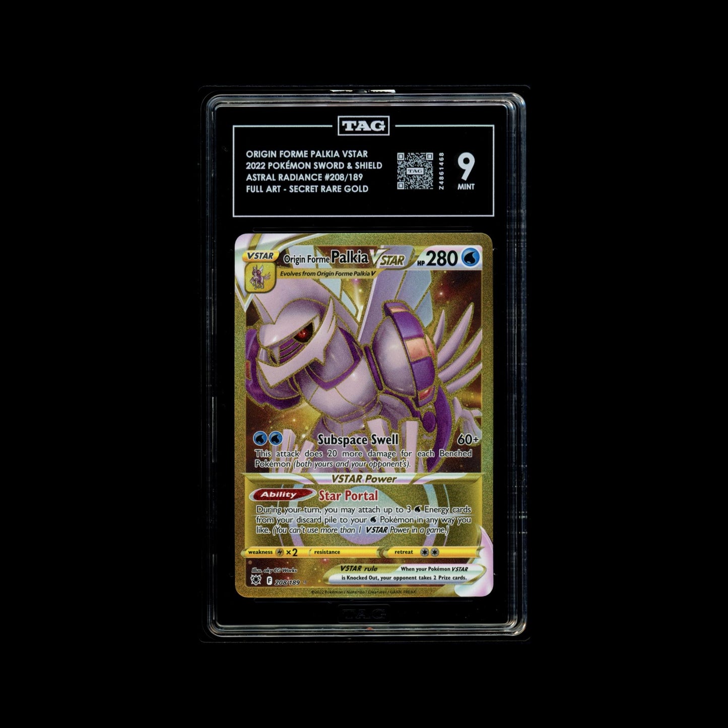 Origin Forme Palkia VSTAR - Astral Radiance	208/189 TAG	9 MINT