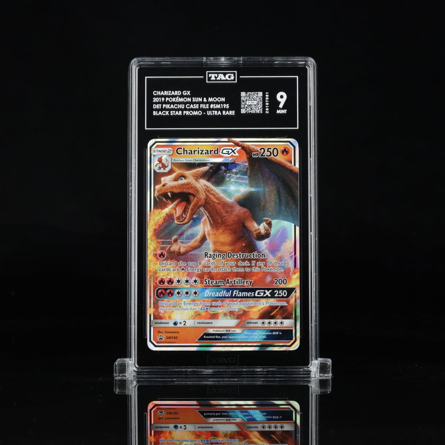 Charizard GX - SM: Detective Pikachu Black Star Promo #SM195 - TAG 9 - M
