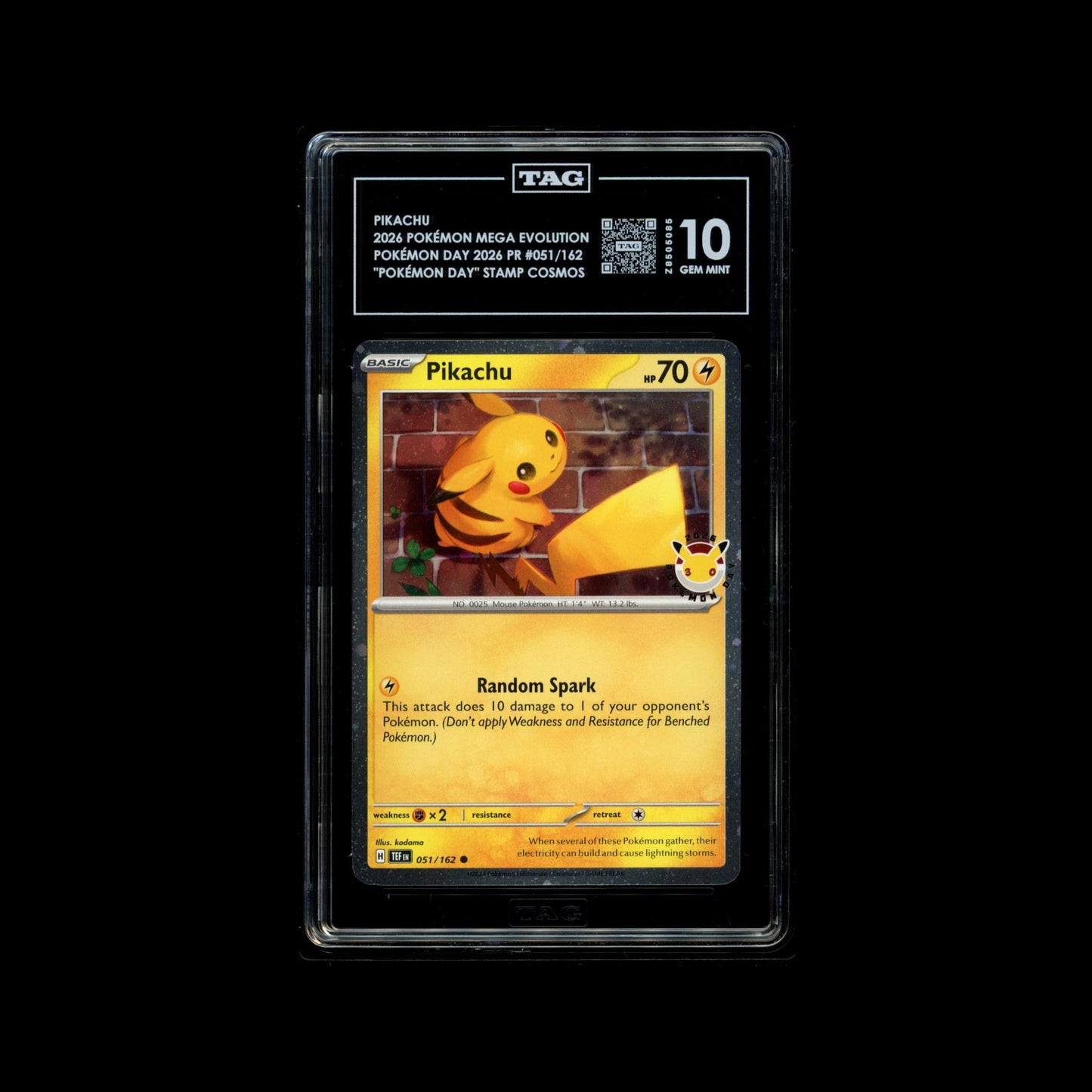 Pikachu - Pokemon Day 2026- Stamp Cosmos - #051/162 - TAG 10