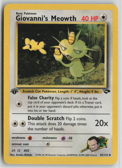 Giovanni's Meowth (43) Uncommon 1st Edition G2 043/132 NM