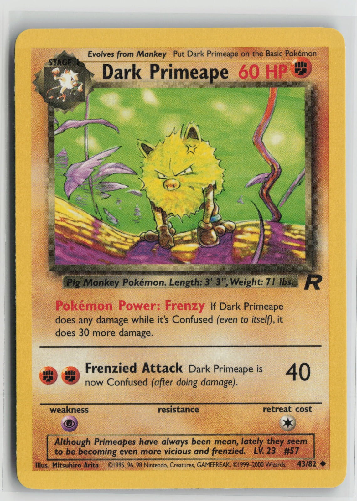 Dark Primeape Uncommon Unlimited TR 43/82 LP