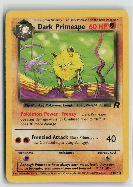 Dark Primeape Uncommon Unlimited TR 43/82 LP