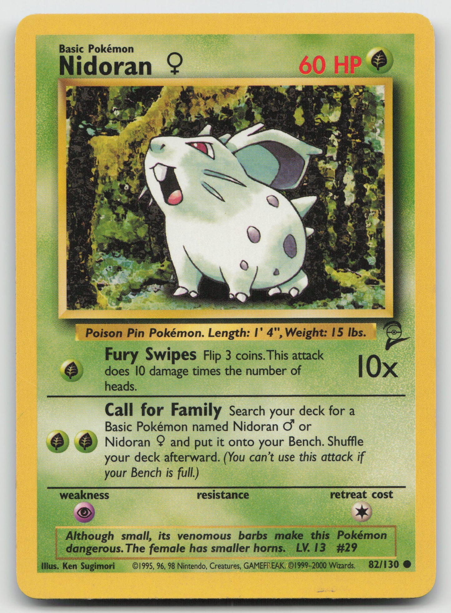 Nidoran F Common Base Set 2 082/130 LP