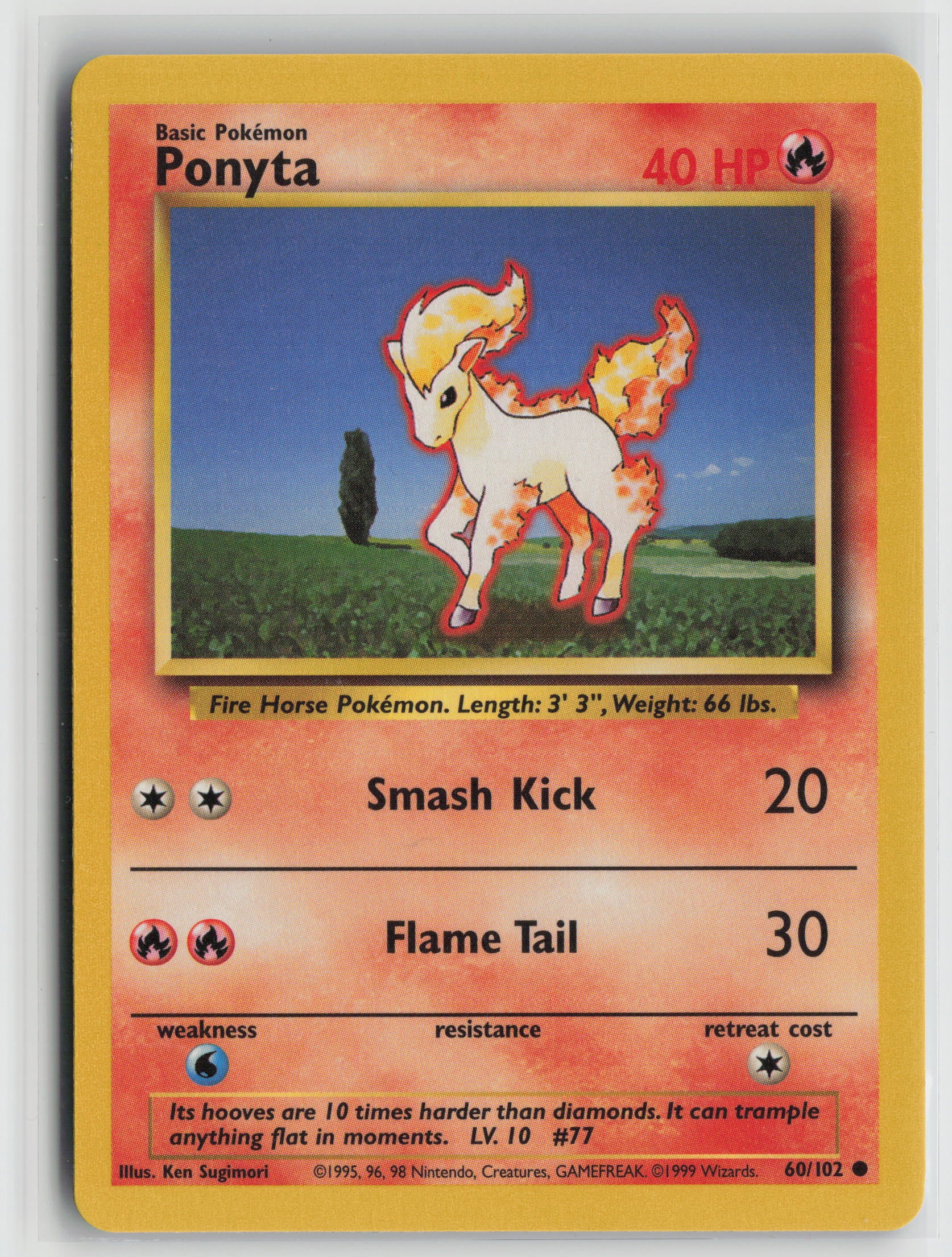 Ponyta Common Base Set 060/102 NM