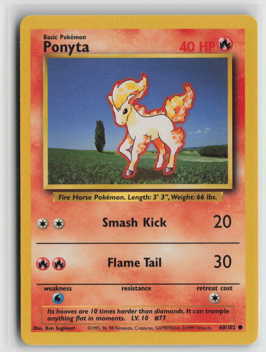 Ponyta Common Base Set 060/102 NM