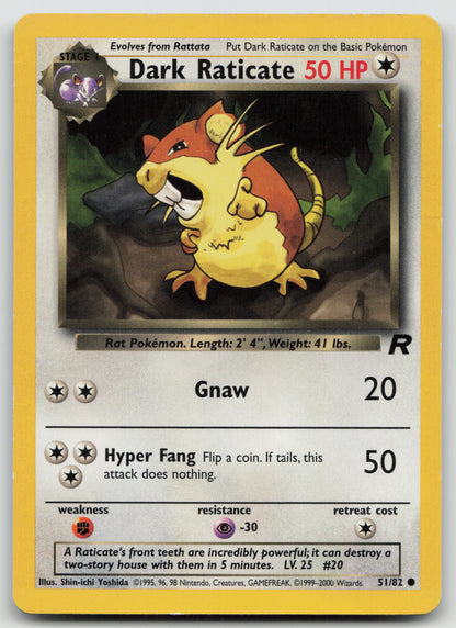 Dark Raticate Common Unlimited TR 51/82 MP