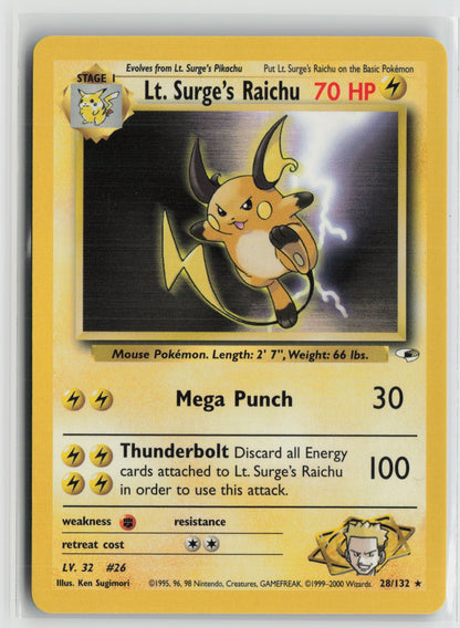 Lt. Surge's Raichu Rare Unlimited G1 028/132 NM