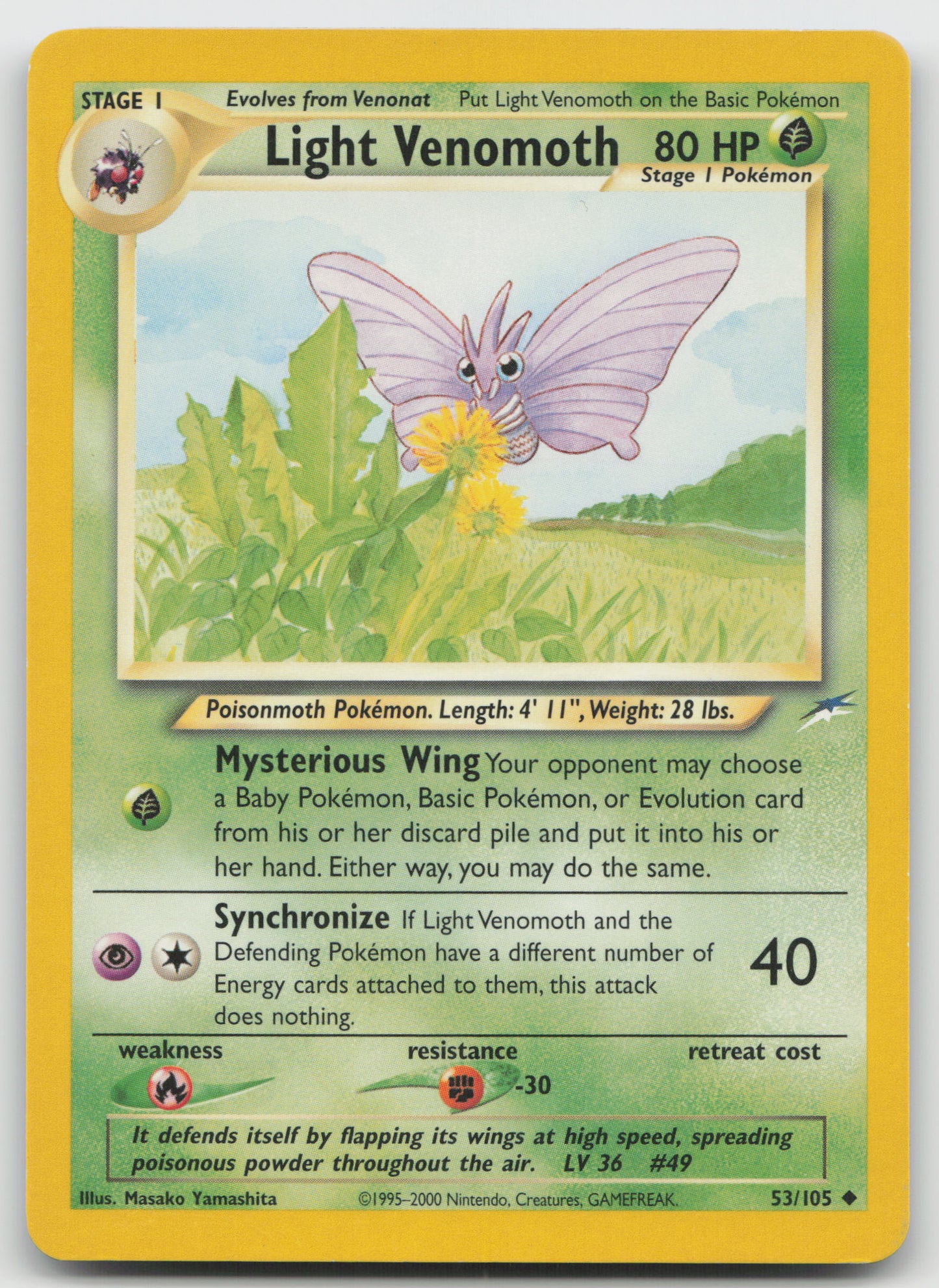 Light Venomoth Uncommon Neo Destiny 053/105 LP