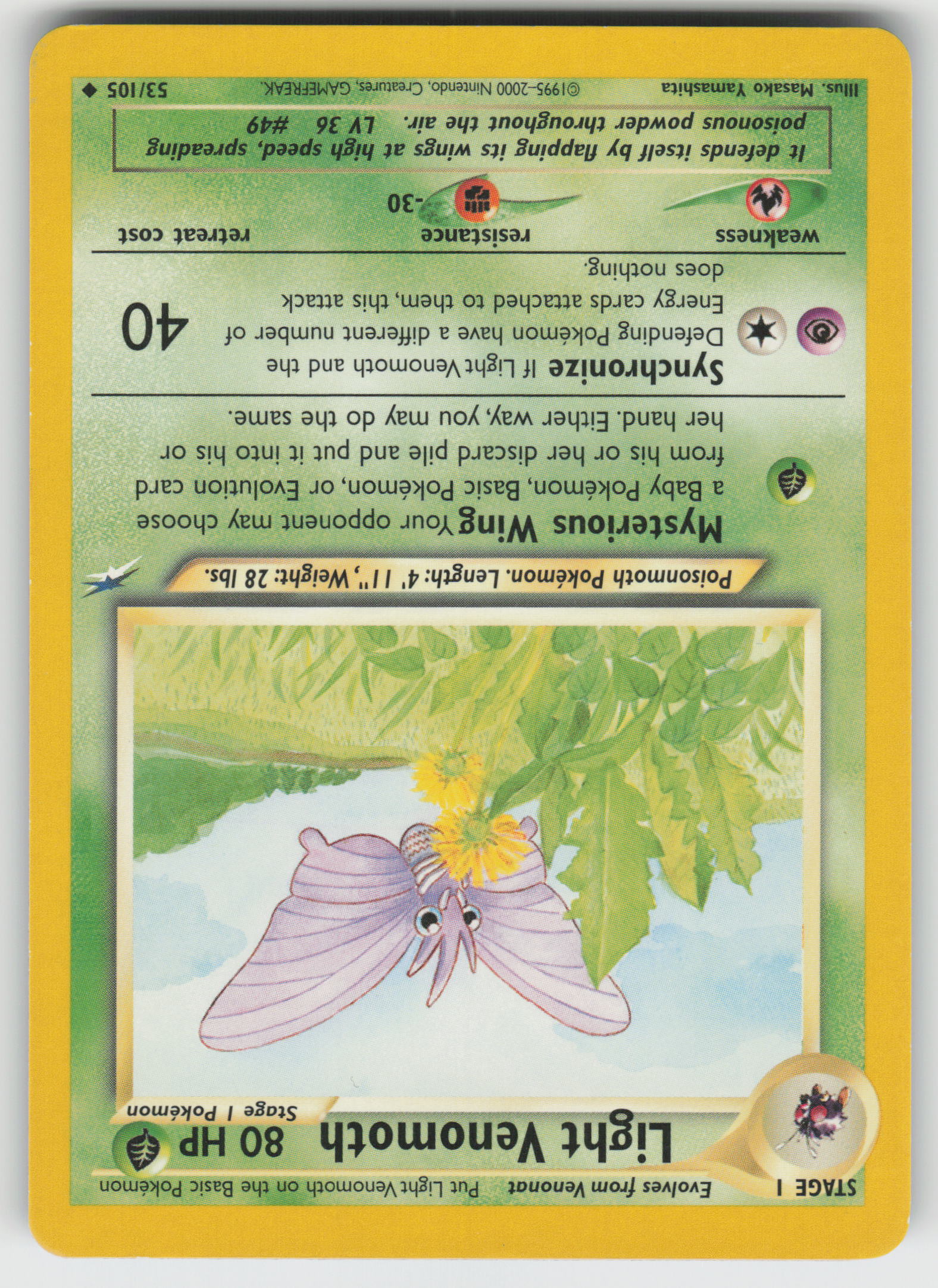 Light Venomoth Uncommon Neo Destiny 053/105 LP