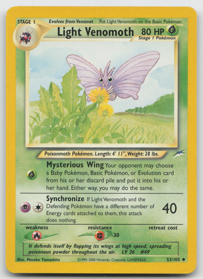Light Venomoth Uncommon Neo Destiny 053/105 LP