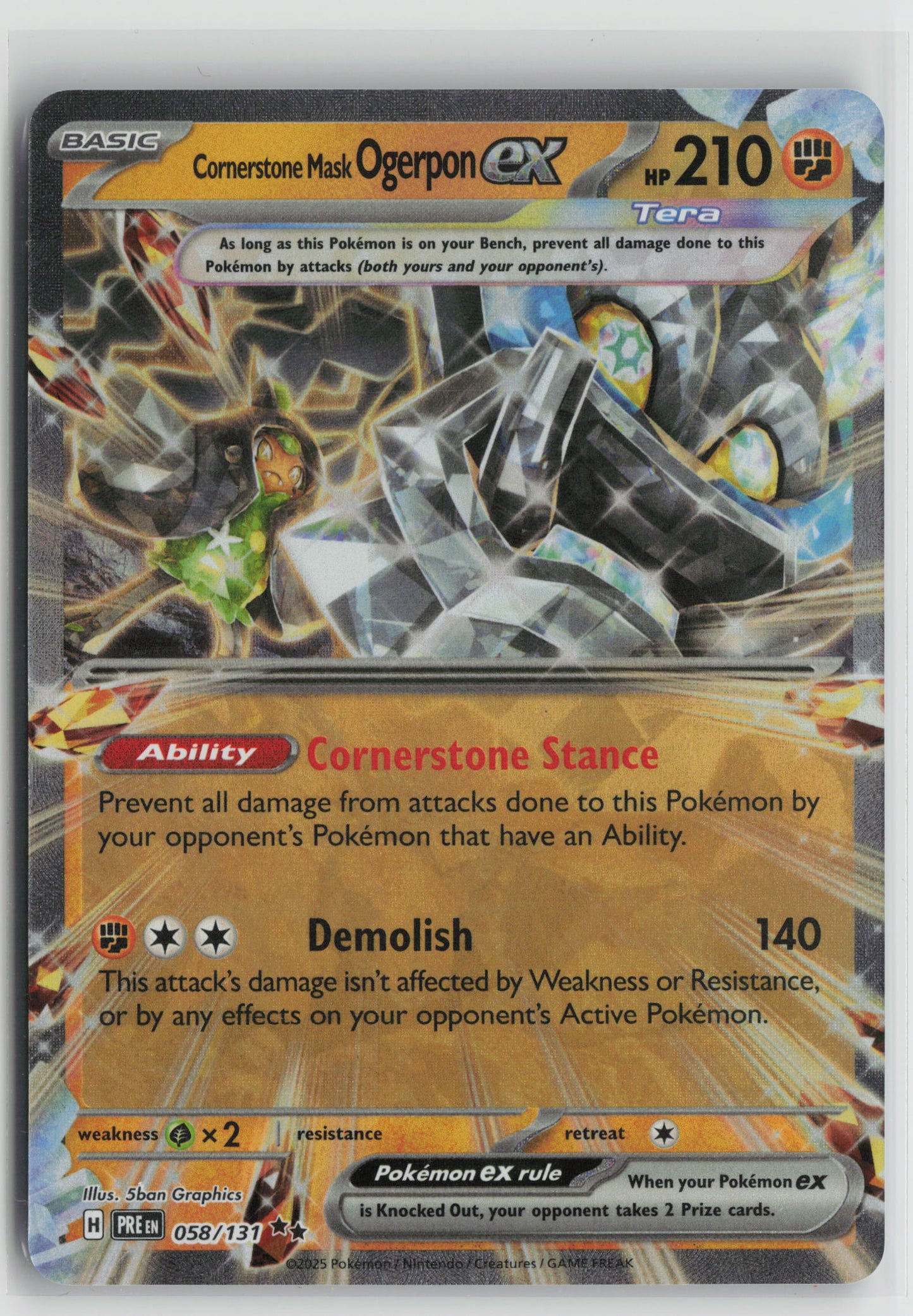Cornerstone Mask Ogerpon ex - Double Rare Holo PRE 058/131 NM