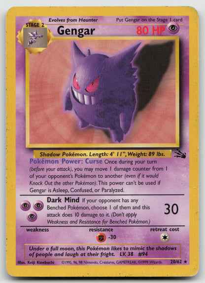 Gengar (20) Rare Unlimited FO 20/62 MP