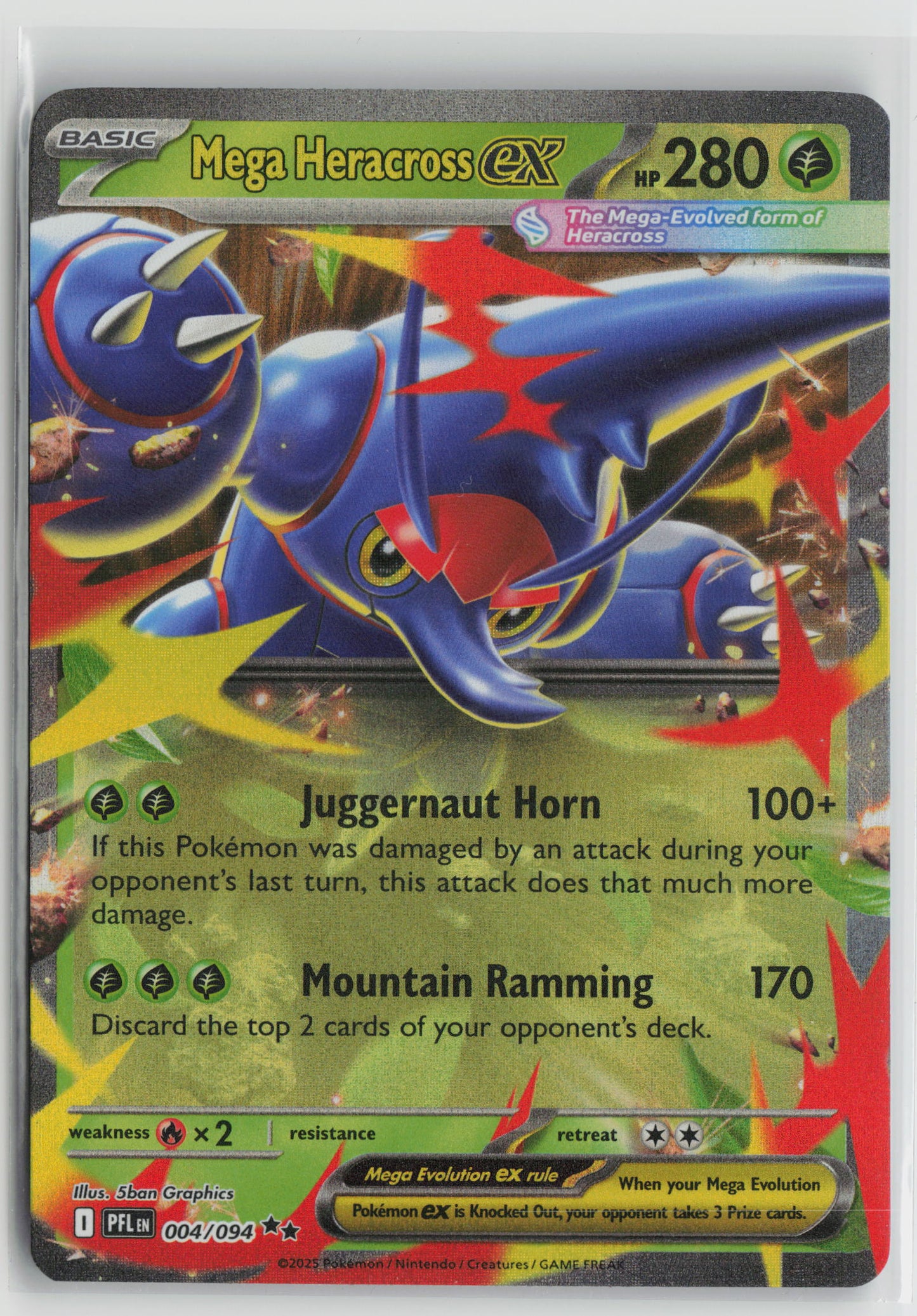Mega Heracross ex - Double Rare Holo PFL 004/094 NM