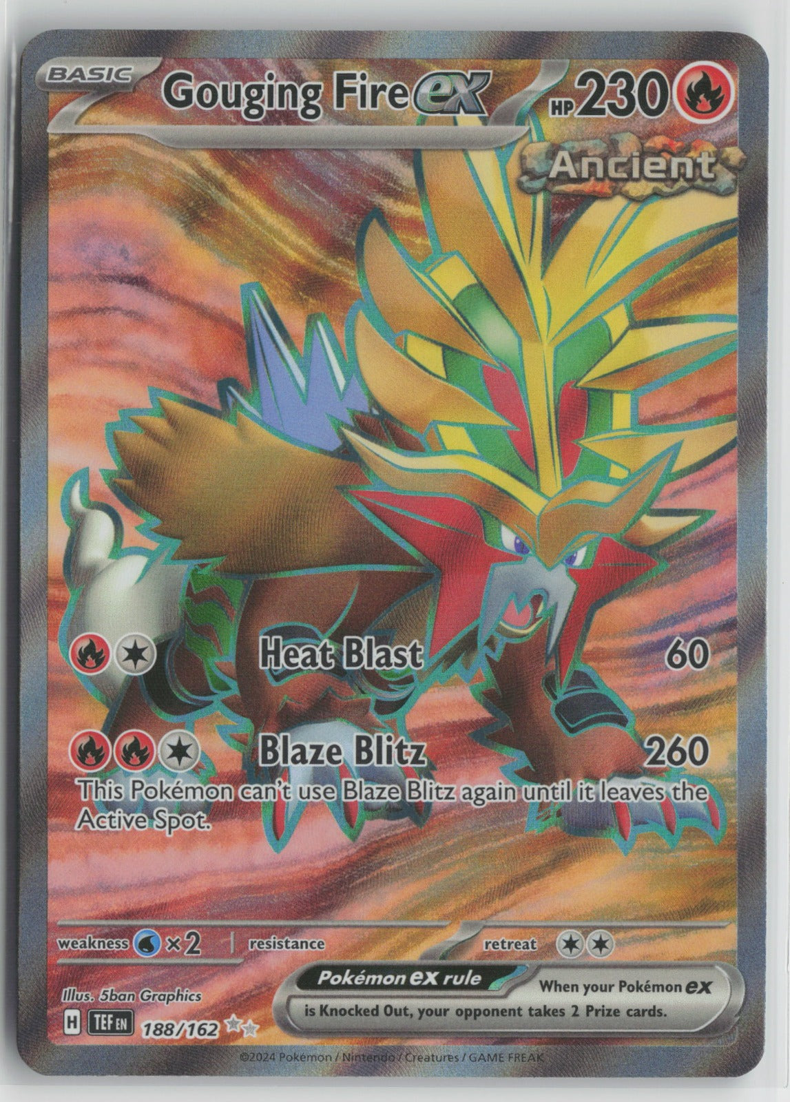 Gouging Fire ex Ultra Rare Holo TEF 188/162 NM