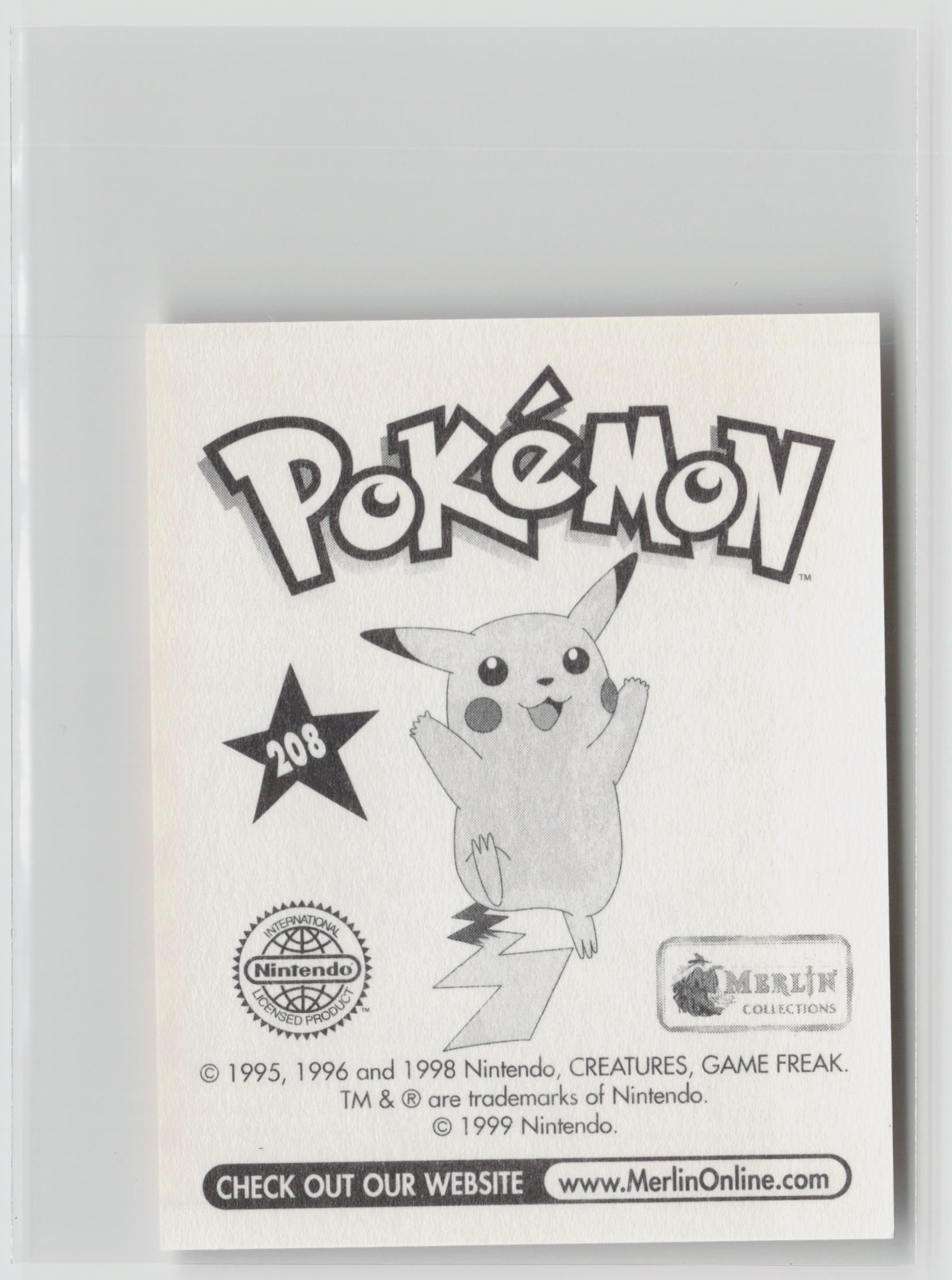 Farfetch'd - Merlin Topps Sticker 1999 #208 NM (Back)