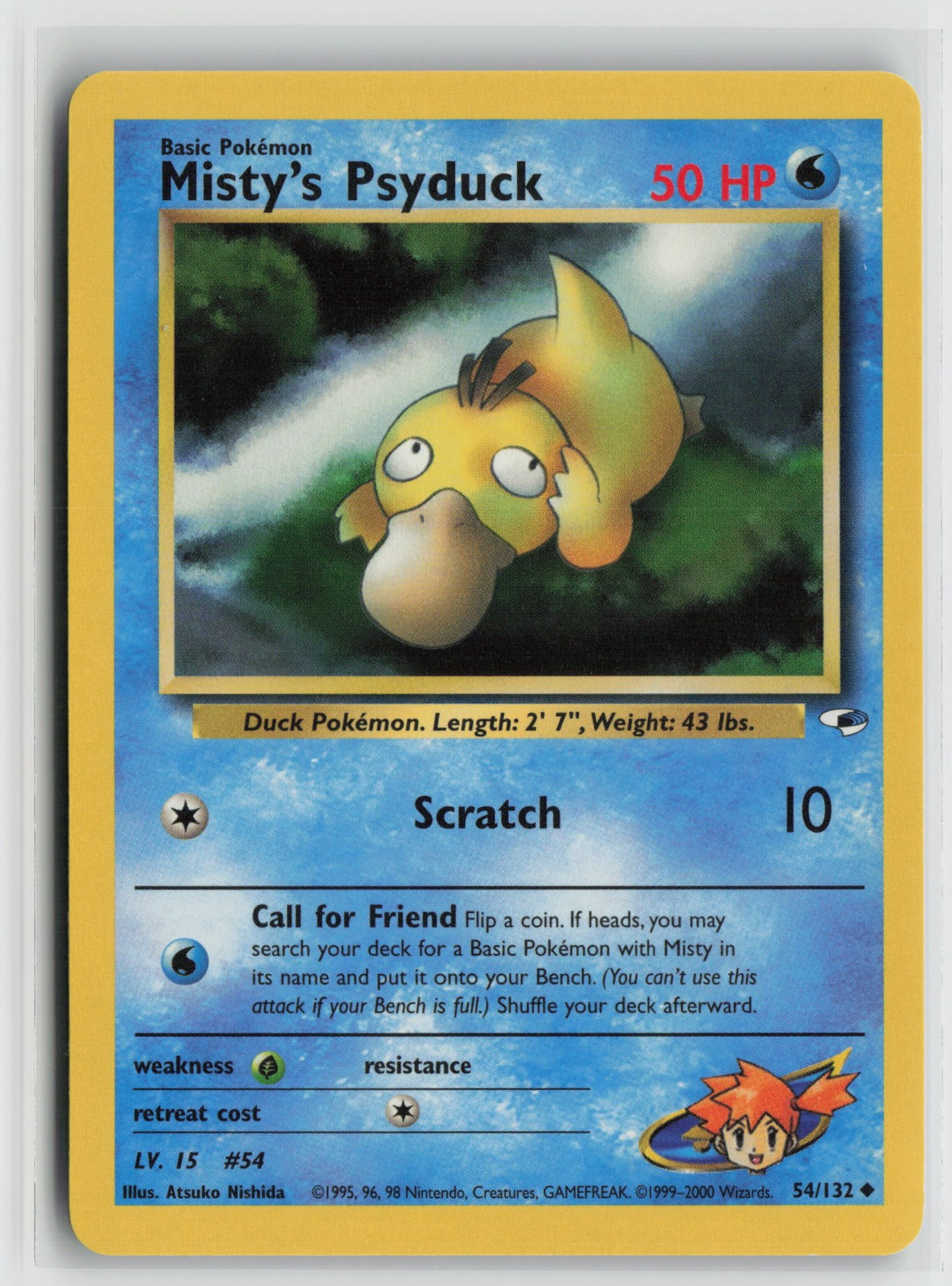 Misty's Psyduck Uncommon Unlimited G1 054/132 NM