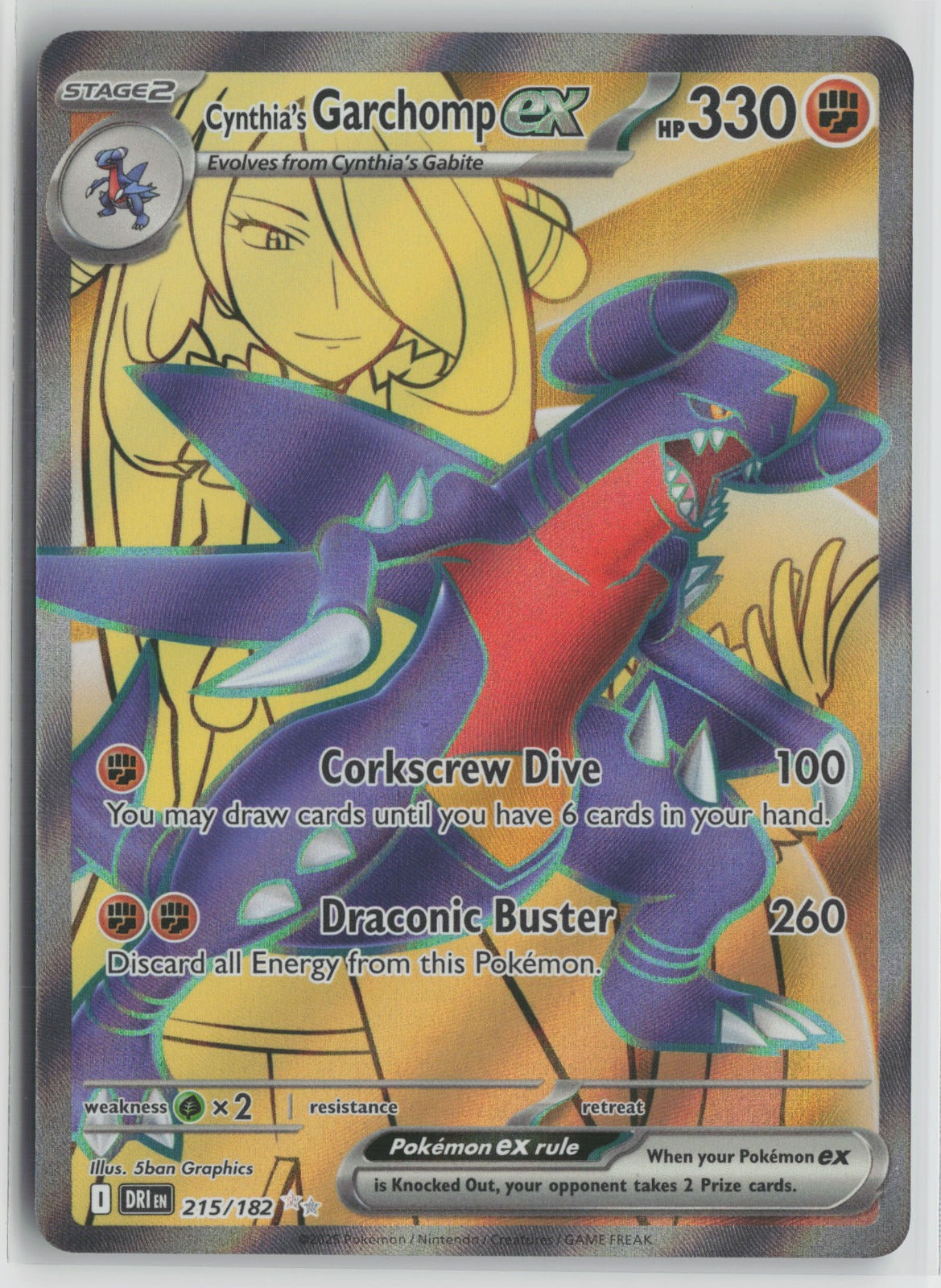 Cynthia's Garchomp ex Ultra Rare Holo DRI 215/182 NM