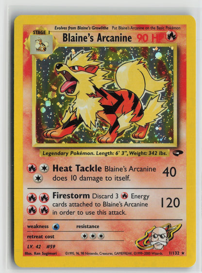 Blaine's Arcanine Holo Rare Unlimited G2 001/132 LP