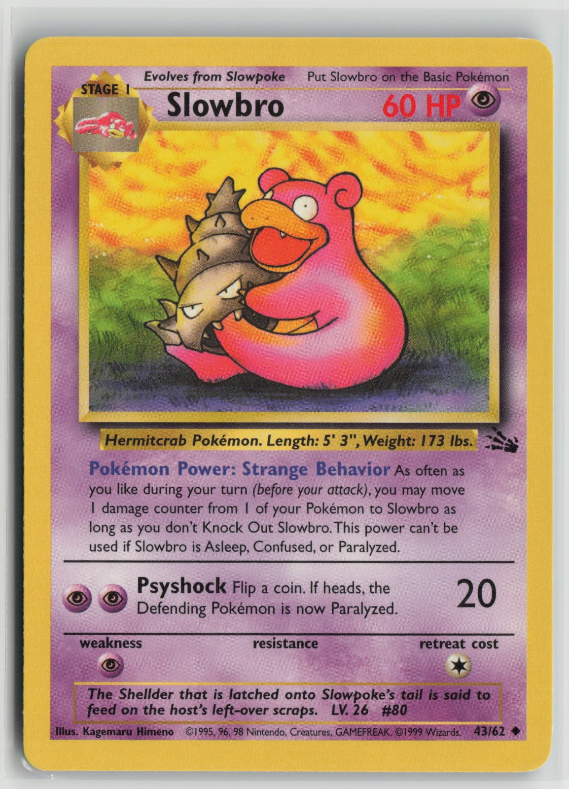 Slowbro Uncommon Unlimited FO 43/62 LP