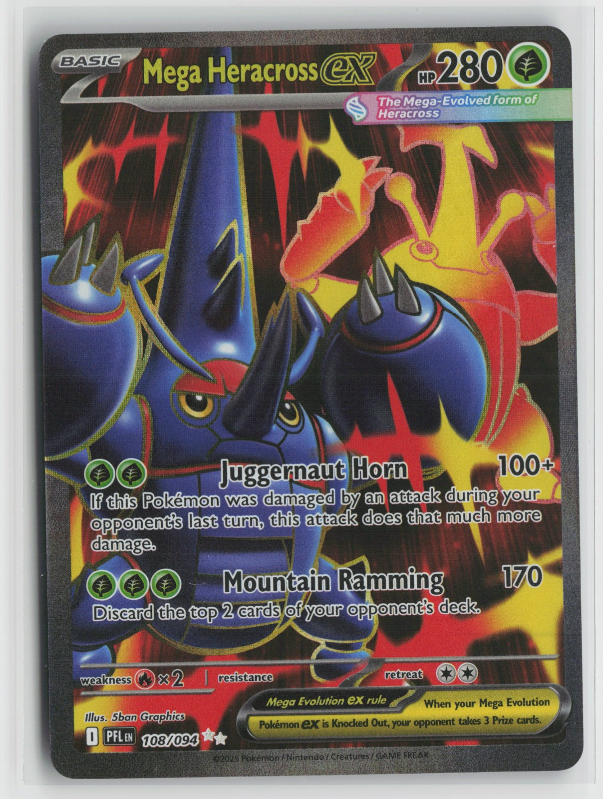 Mega Heracross ex - Ultra Rare Holo PFL 108/094 NM