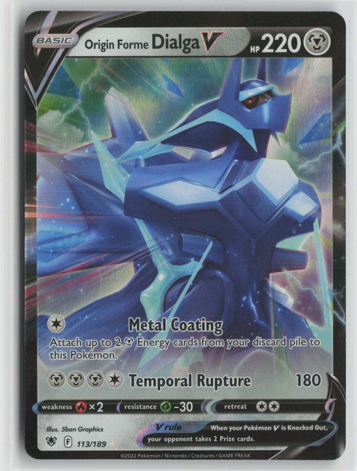Origin Forme Dialga V Ultra Rare Holo SWSH10 113/189 NM