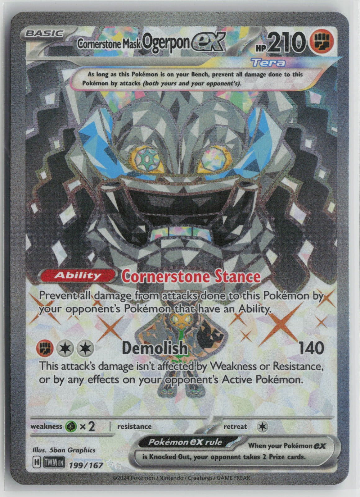 Cornerstone Mask Ogerpon ex - Ultra Rare Holo TWM 199/167 NM