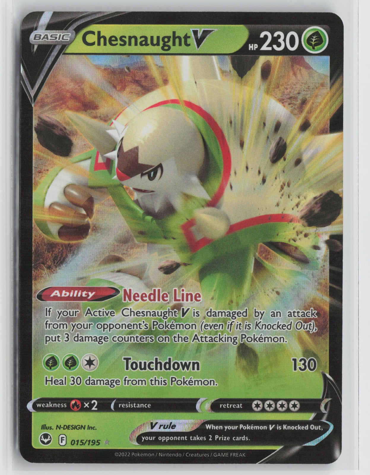 Chesnaught V Ultra Rare Holo SWSH12 015/195 NM
