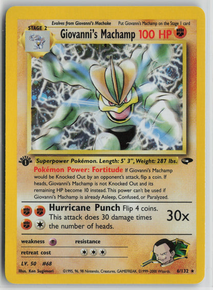 Giovanni's Machamp Holo Rare 1st Edition G2 006/132 LP - SWIRL