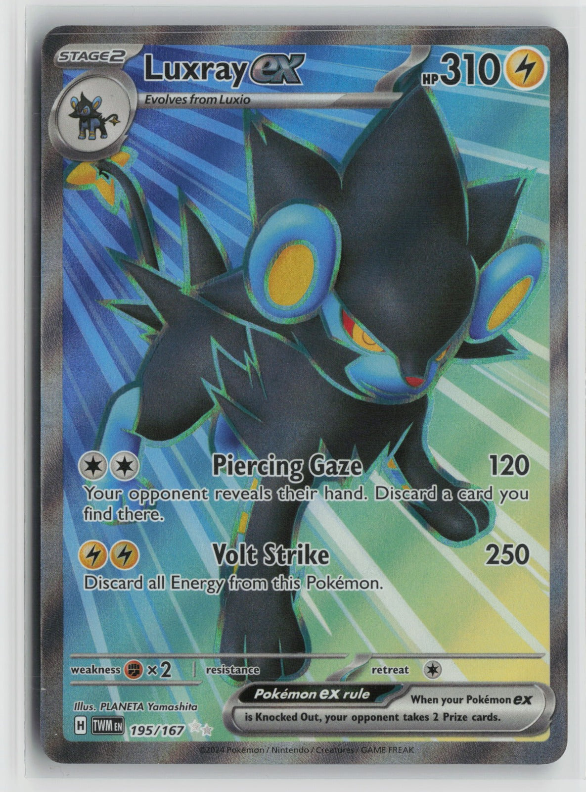 Luxray ex - Ultra Rare Holo TWM 195/167 NM