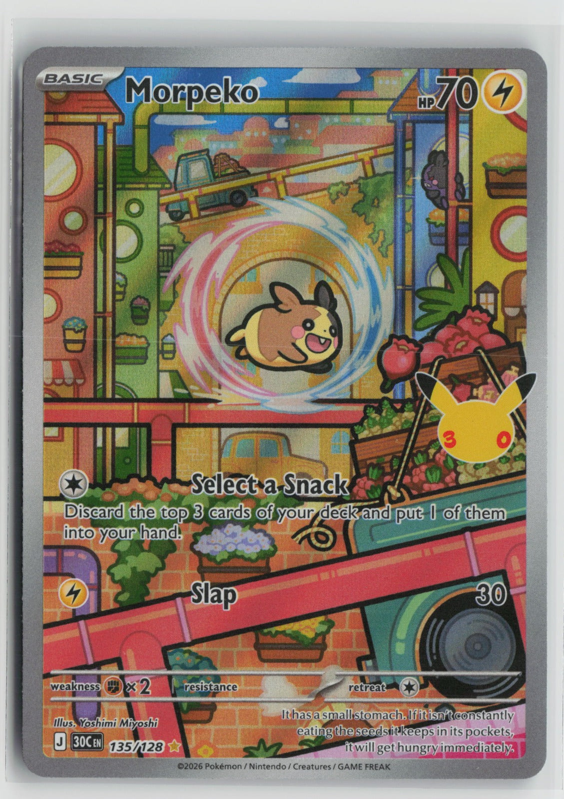 Morpeko Illustration Rare Holo 30C 135/128 NM