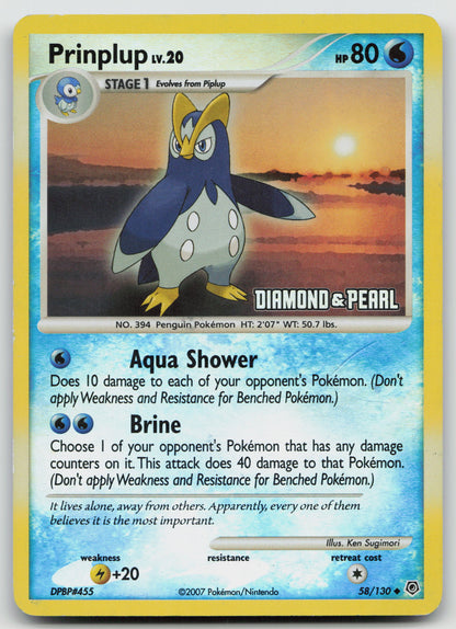 Prinplup - 58/130 [Diamond & Pearl] Promo Holo BKP 058/130 HP