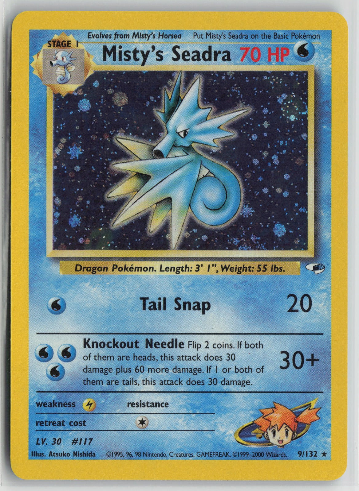 Misty's Seadra Holo Rare Unlimited G1 009/132 LP