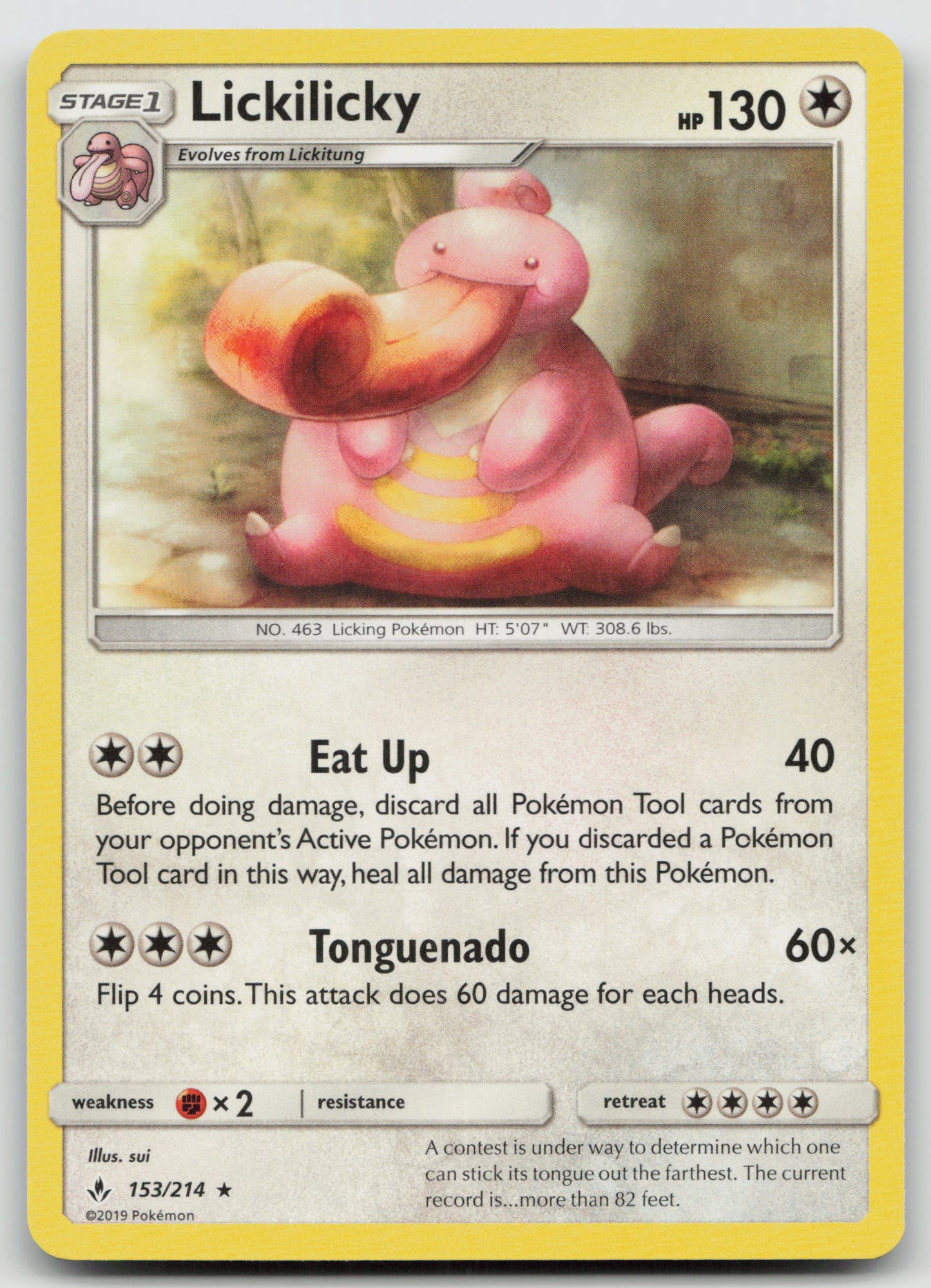Lickilicky Rare Normal SM10 153/214 NM