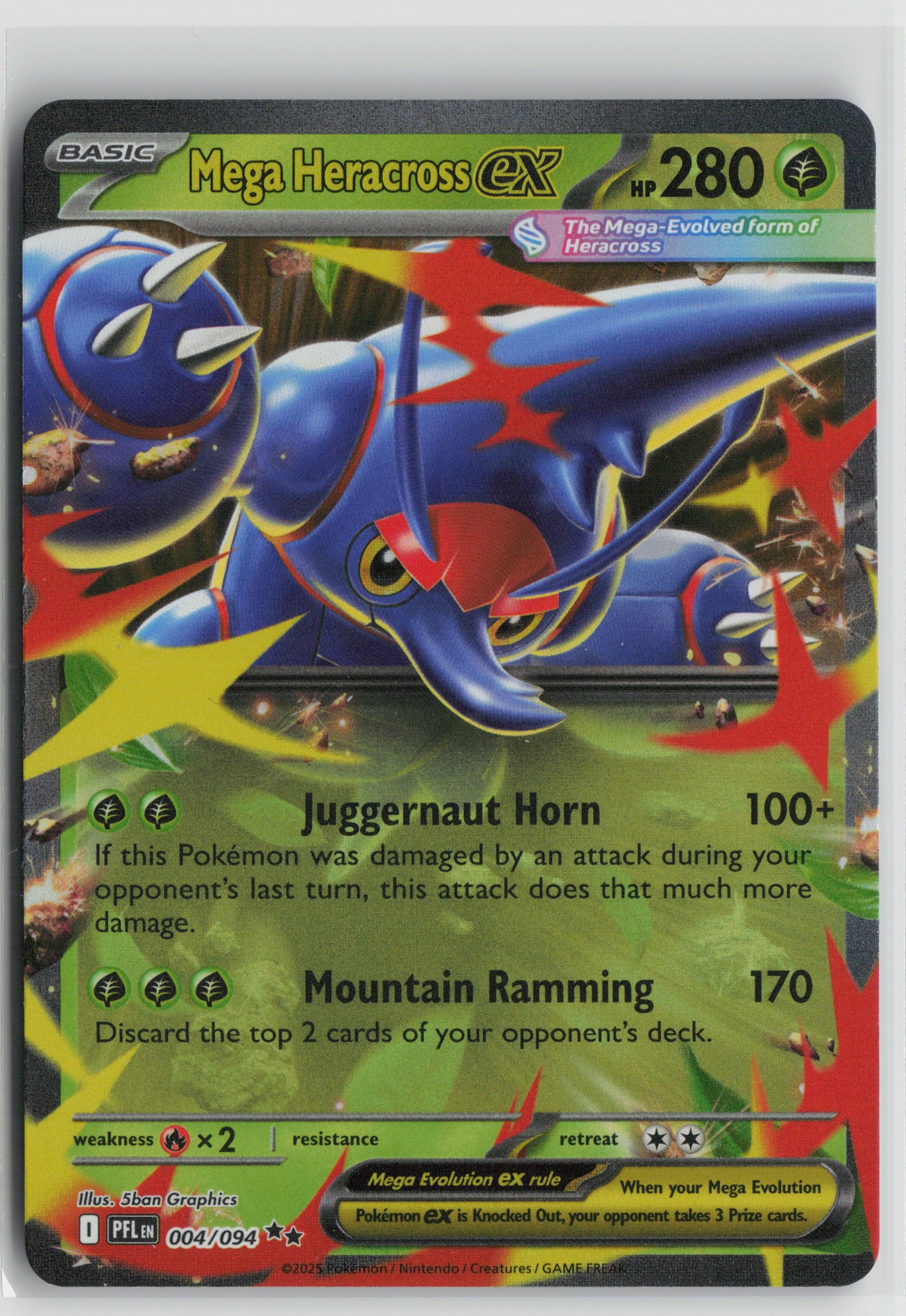 Mega Heracross ex - Double Rare ME02: Phantasmal Flames 004/094 NM