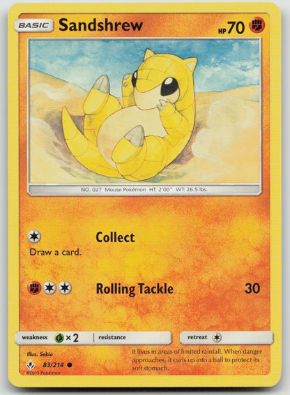 Sandshrew Common Normal SM10 83/214 NM