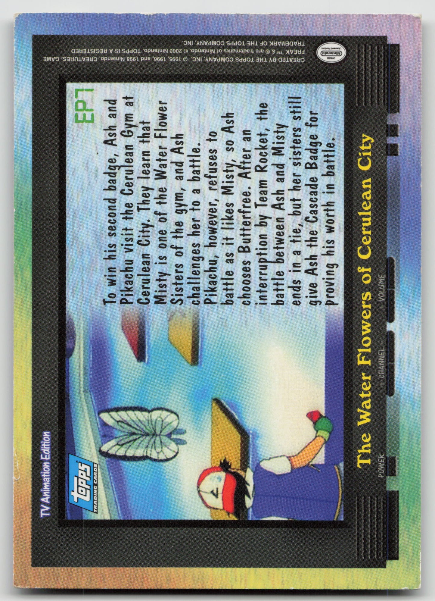 EP7 The Water Flowers of Cerulean City Topps TV Animation Edition Non-Holo LP (Back)