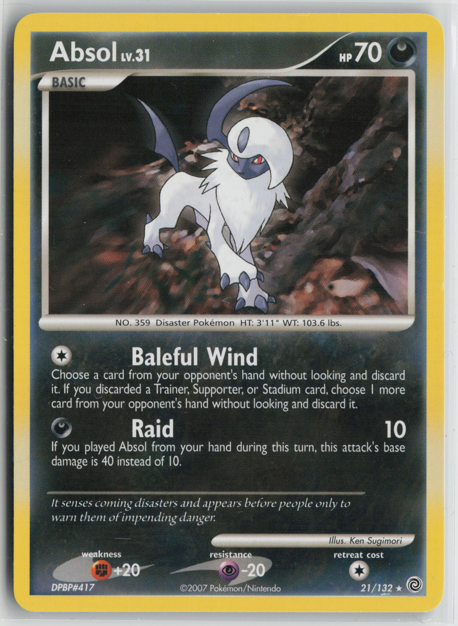 Absol Rare Secret Wonders 21/132 NM