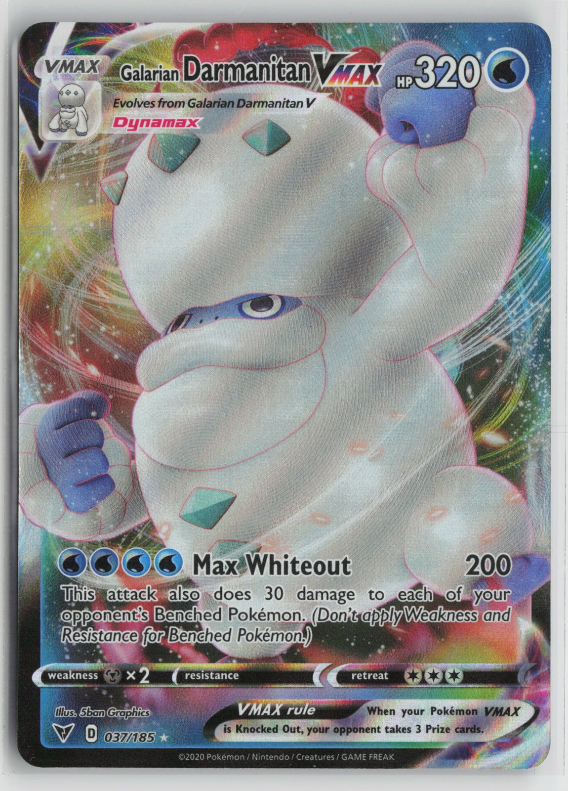 Galarian Darmanitan VMAX Ultra Rare Holo SWSH04 037/185 NM