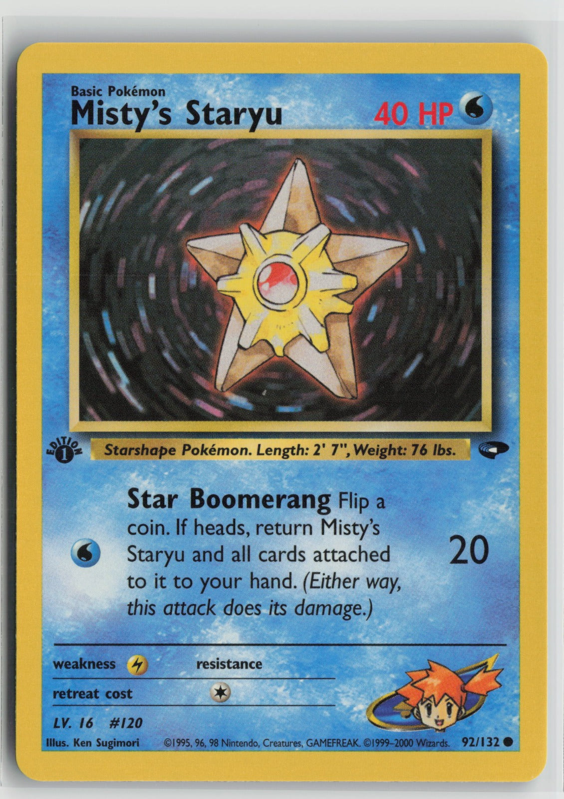 Misty's Staryu Common 1st Edition G2 092/132 NM