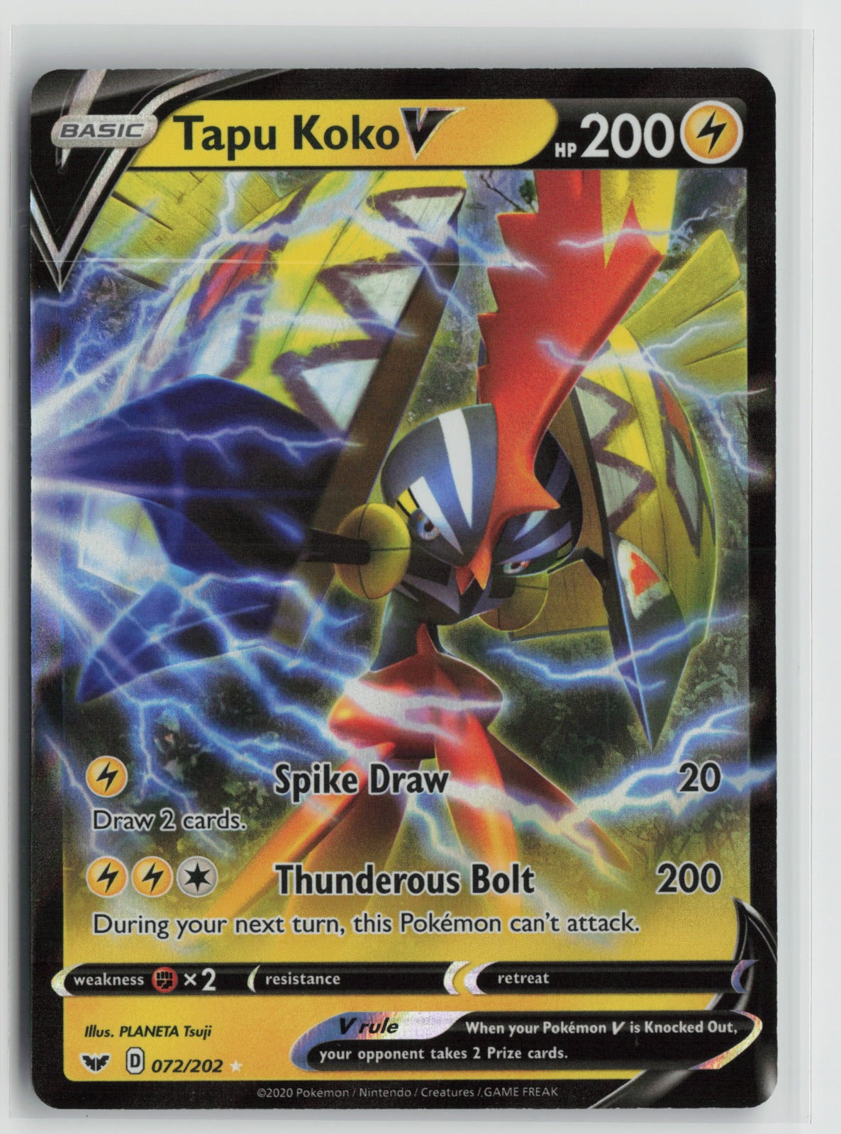 Tapu Koko V Ultra Rare Holo SWSH01 072/202 NM