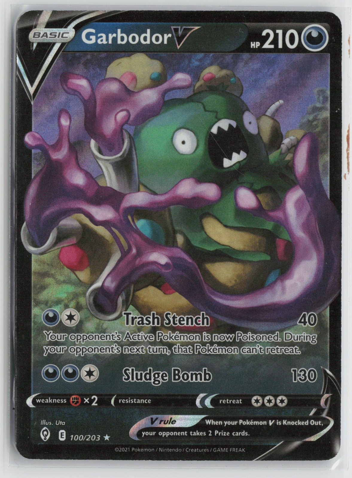 Garbodor V Ultra Rare Holo SWSH07 100/203 NM