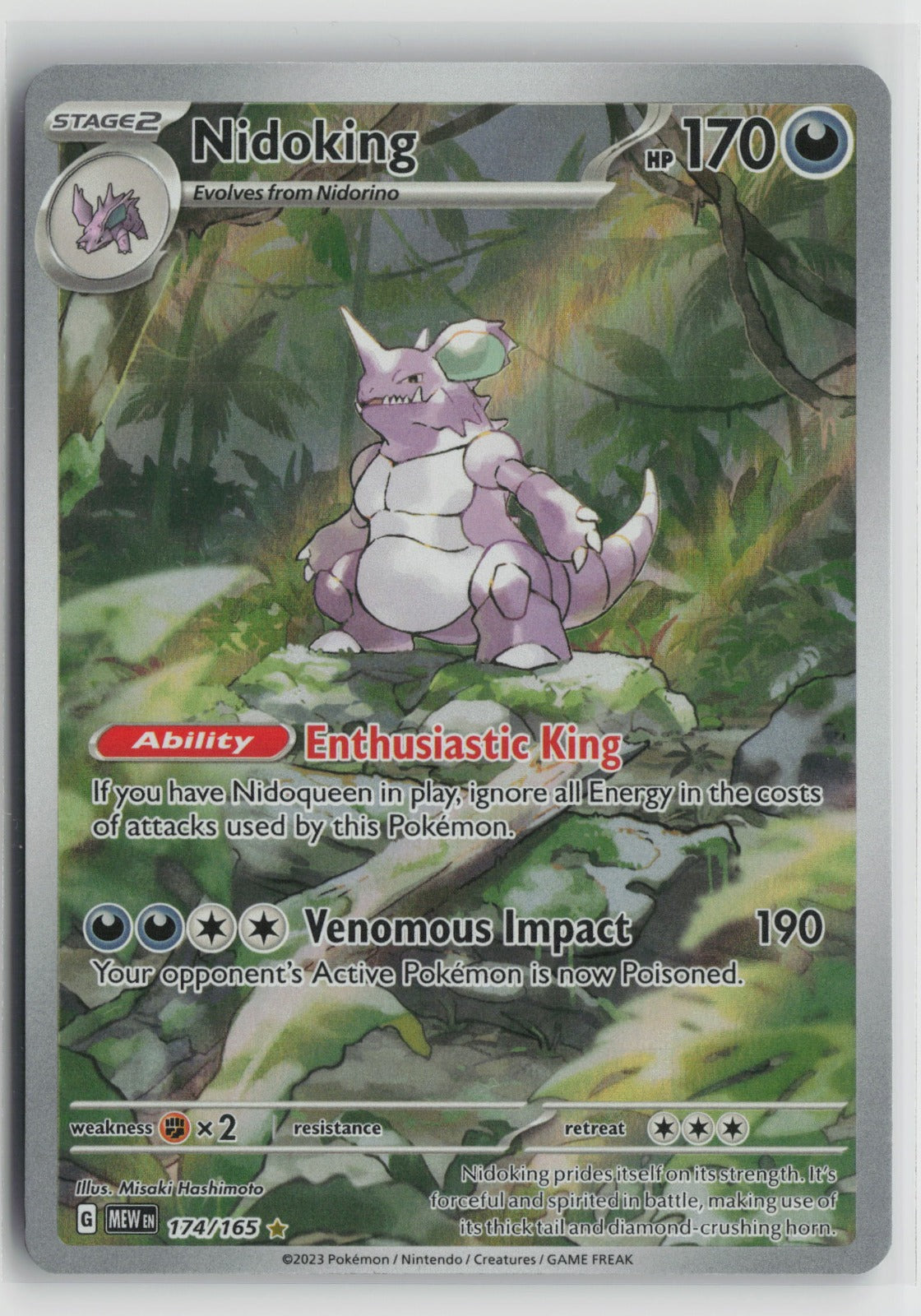 Nidoking - Illustration Rare Holo MEW 174/165 NM