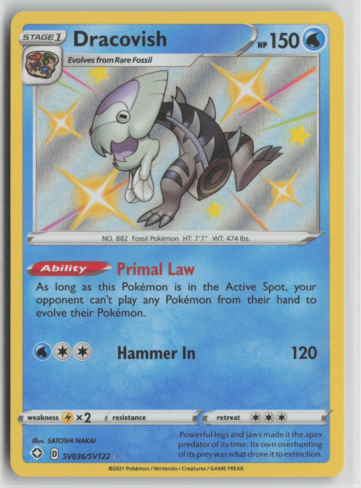 Dracovish Shiny Holo Rare SHFSV SV036/SV122 NM