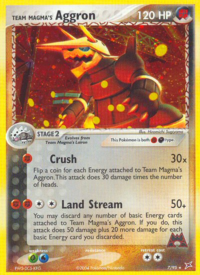 Team Magma's Aggron - EX Team Magma vs Team Aqua #7/95 Holo