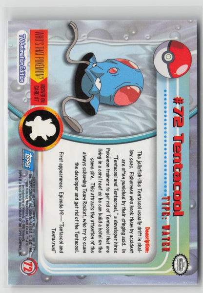 Tentacool #72 Topps TV Animation Series 1999 Non-Holo NM (Back)