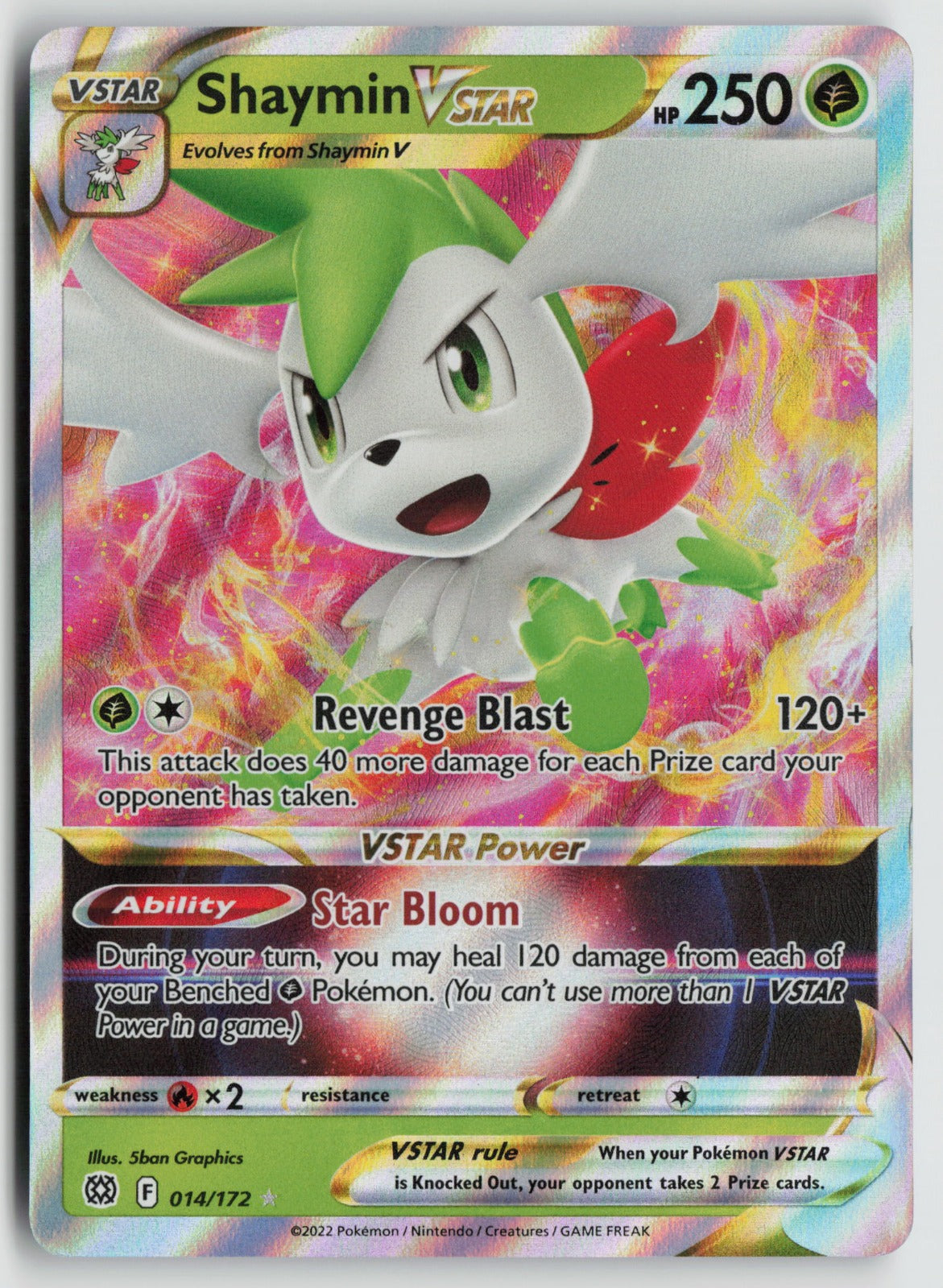 Shaymin VSTAR Ultra Rare Holo SWSH09 014/172 NM