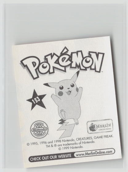 Ash & Pikachu - Merlin Topps Sticker 1999 #153 NM (Back)