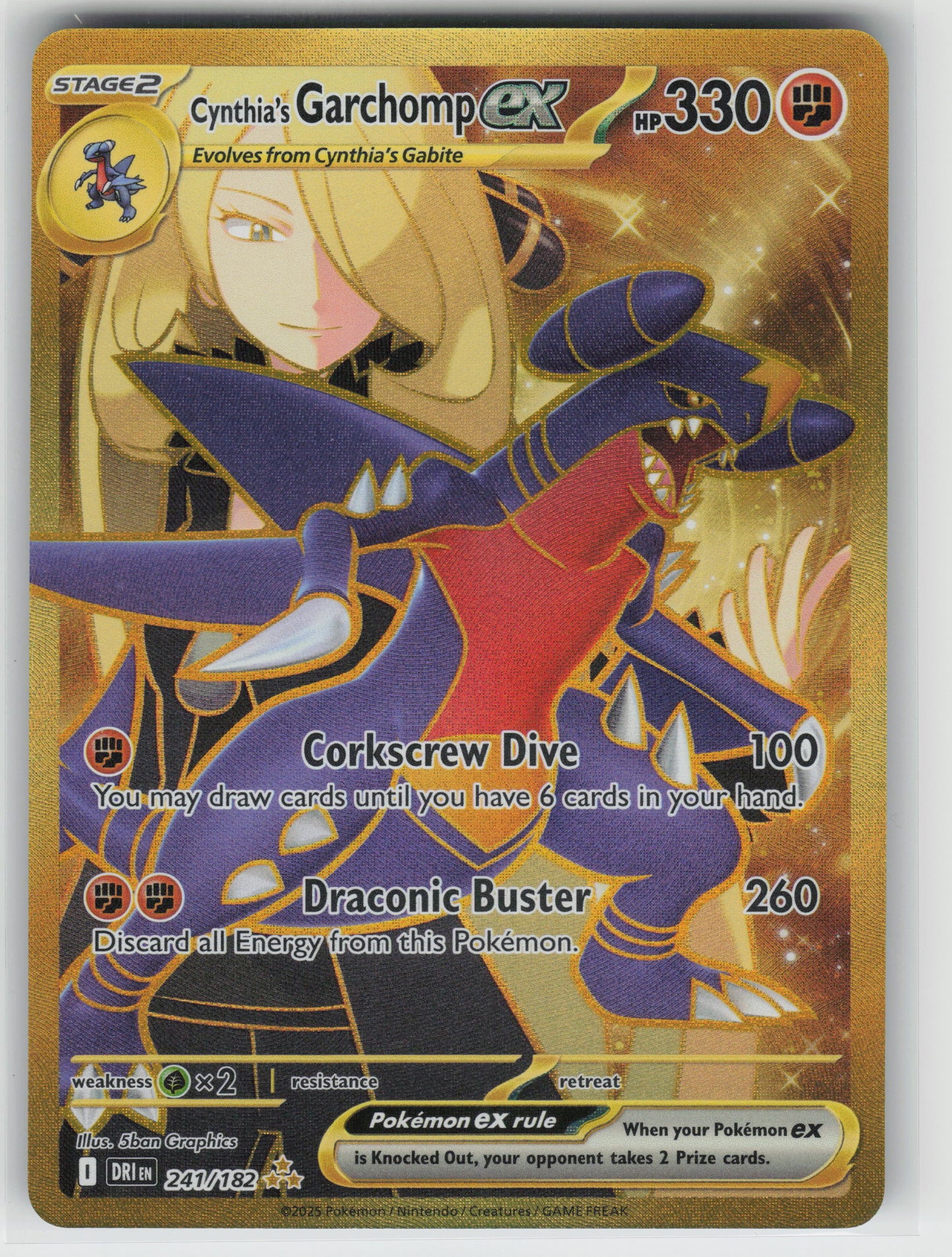 Cynthia's Garchomp ex - Hyper Rare SV10: Destined Rivals 241/182 NM